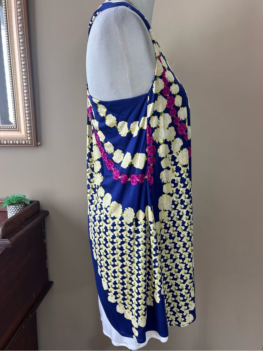 Mara Hoffman Silk Racer Back Mini Dress Floral Lei Necklace Print Size Small S - Picture 5 of 7